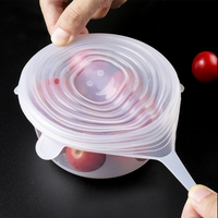 Couvercles extensibles réutilisables en Silicone, 6 pièces, produits alimentaires, extensibles