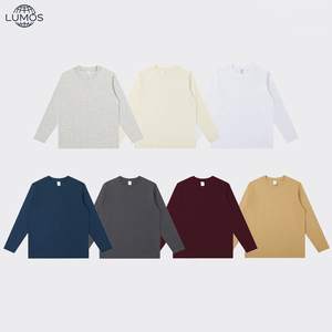 Camiseta de <span class=keywords><strong>Manga</strong></span> <span class=keywords><strong>Larga</strong></span> para <span class=keywords><strong>Hombre</strong></span>, Cuello Redondo, 100% Algodón, 230g, Corte Holgado, con Impresión Personalizada en Serigrafía - Product Image 1