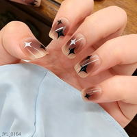 Faux Ongles Courts Carrés Marron Effet Œil de Chat Y2K en Gros, Personnalisables avec Logo, Réutilisables pour Femmes