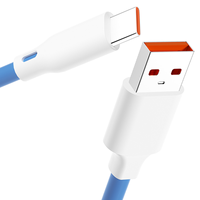 Kabel USB A ke C Pengisian Cepat Tembaga Murni 100W 120W 5A Silikon untuk Komputer & Printer