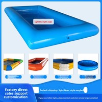 Piscine gonflable carrée géante en PVC à mailles filetées, idéale pour la pêche et les jeux d'enfants, directement de l'usine, 2x3m-5x5m