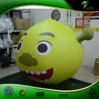 มอนสเตอร์สีเขียวยักษ์พองเครื่องแต่งกายตัวการ์ตูนสัตว์พองของเล่นแขวนบอลลูน
