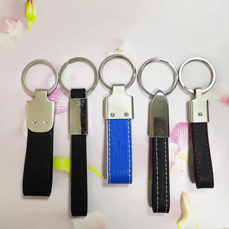 Chinese Factory Wholesale Custom Promotional Gift Cheap Leather Keychain Your Own Design For Car