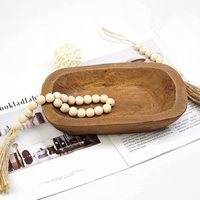 Art Deco Handgeschnitzte Teigschüssel aus Naturholz für Heimdekoration Mehrteiliges Set Weihnachtsparty-Dekoration