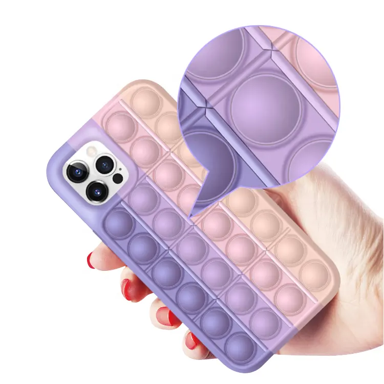Hot selling Mobile phone accessories Fidget Toy Phone Case, Push Pops Bubble Protective Case for iPhone XR 11 12 13 14 Pro Max