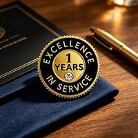 Badge en émail de reconnaissance pour employé : Distinction de service de 1 an d'expérience en matière d'excellence