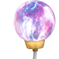 Lampe de nuit LED en forme de planète avec commande vocale, alimentation USB, lumière ambiante RGB pour chambre à coucher, chambre d'enfant, hôtel, maison