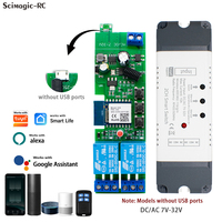 Module de relais intelligent Wi-Fi AC/DC 7-32V à 2 canaux, télécommande sans fil pour l'automatisation, compatible Alexa, expédition immédiate