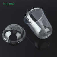 FULING Gobelet en plastique transparent en forme de U pour smoothie Vasos Plastico Gobelet Boba jetable