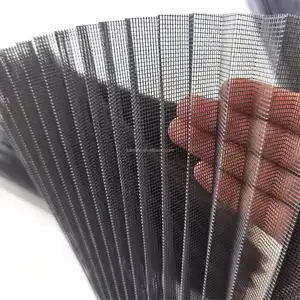 Maille plissée noire d'écran d'insecte de Plisse de polyester de taille plissée de 16mm