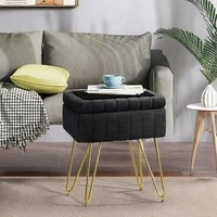 Tabouret de coiffeuse rose en bambou écologique, hauteur réglable, siège rembourré, pieds en métal, ottoman en fausse fourrure, rangement domestique