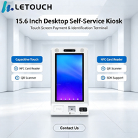 Kiosco de Pago de Autoservicio con Pantalla Táctil LeTouch de 15.6 Pulgadas con Reconocimiento Facial y Escáner de Códigos QR Full HD para Hoteles y Comercios Minoristas