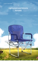 Chaise de Réalisateur Pliante en Acier Robuste et Portable pour Camping en Extérieur avec Table Latérale