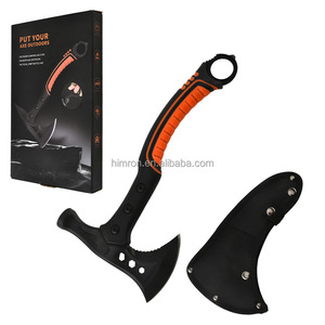Hache de survie en plein air DIY Grade Hache tactique <span class=keywords><strong>multifonction</strong></span> en acier inoxydable avec poignée en caoutchouc à double lame Outils de camping - Product Image 2