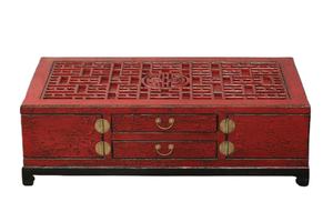 Antike rote chinesische notleidende schnitzende TV-Schranks chu blade kiste - Product Image 3