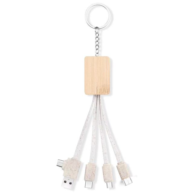 4-in-1 Eco-Friendly Bamboo USB Type-C 3A Fast Charging Cable with Customized LED Logo-HAO&YUE