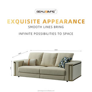 Divano di tendenza per <span class=keywords><strong>il</strong></span> lusso moderno <span class=keywords><strong>classico</strong></span> stile regale dorato arredamento per la casa con cuscino morbido imbottito in vera pelle - Product Image 3