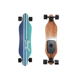 Chuyên Nghiệp Tùy Chỉnh 7 Plys Maple Skate Board Sàn Dual Hub Động Cơ 70 Mét PU Bánh Xe Longboard Mini Skateboard Điện