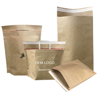 Enveloppes en papier élastiques avec Logo personnalisé, lot de 50, sacs d'emballage en carton Kraft imperméable à Surface d'huile, pour la livraison et l'emballage