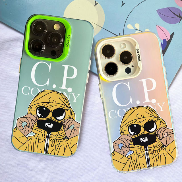 Trendy Designer Phone Cases for iPhone XS XR 11 12 13 14 15 16 17 Air Pro Max Coque CP Compagny & Stone Shell