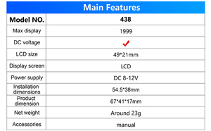 Kỹ Thuật Số Bảng điều chỉnh <span class=keywords><strong>Meter</strong></span> pm438 với OEM kiểm tra điện áp - Product Image 4