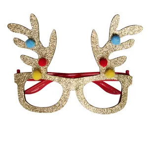 2023新しいゴールドクリスマスメガネ飾り子供のための小さな安い贈り物子供のおもちゃ外国貿易ホットセール新年パーティー製品