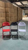 Chaise pliante moderne en plastique PP blanc incassable et métal, résistante aux UV, capacité 450 kg, idéale pour mariages, fêtes, événements et parcs