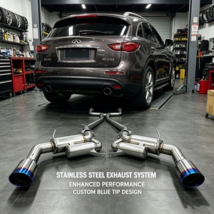Système d'échappement Catback pour <span class=keywords><strong>Infiniti</strong></span> FX45 4.5L <span class=keywords><strong>V8</strong></span> 2003-2013 en acier inoxydable, silencieux de performance racing, amélioration du son - Product Image 1