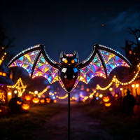 Lampe LED à piquet Iridescent Bat de haute qualité, étanche IP65, DC24V, blanc chaud, pour décoration extérieure de jardin et allée d'Halloween, en PET