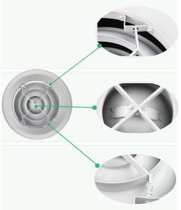 모던 디자인 HVAC 천장 에어 디퓨저, 버터플라이 댐퍼 환기 원형 디퓨저, 알루미늄 플라스틱 에어컨 - Product Image 4