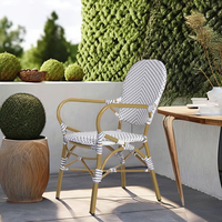 Mobilier de jardin extérieur en aluminium patio style français chaise en rotin pe chaise bistro paris