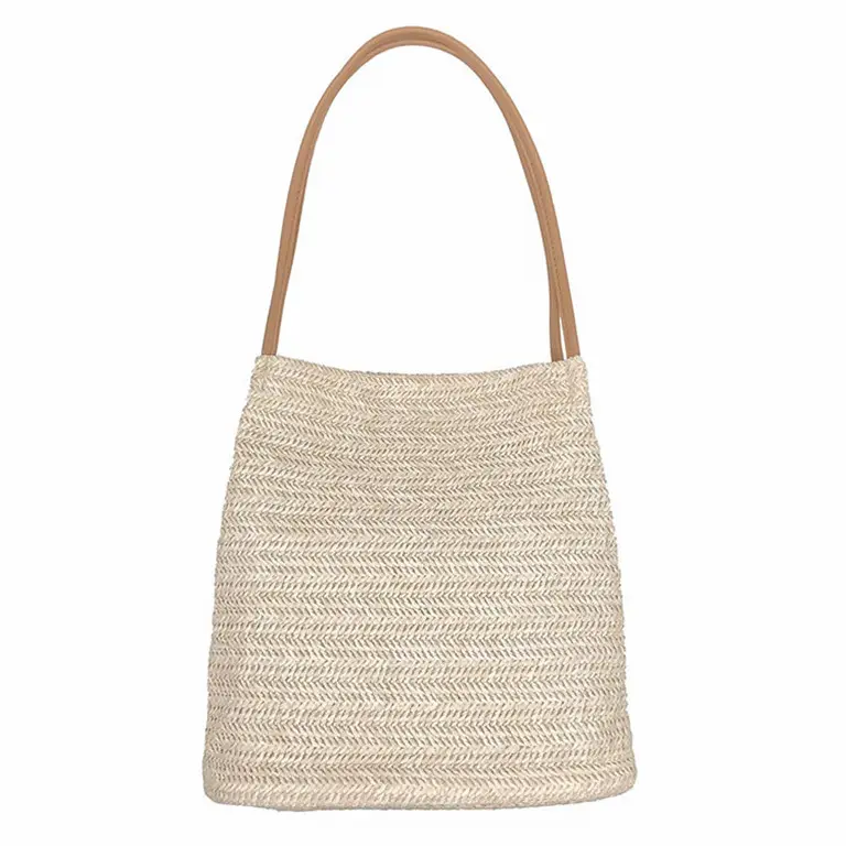 Sac Rectangulaire En Bambou Cabas De Plage Paille Marrocos A principal Gilet Tricote Sac Decontracte Au Design Classique.