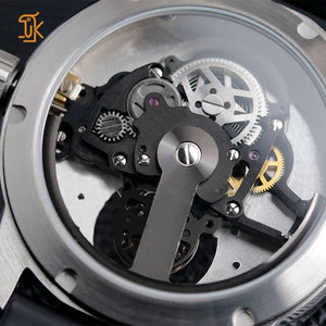 Relojes de Marca Privada OEM, Relojes de Lujo Automáticos, Mecánicos, Esqueleto, de Alta Gama, Personalizados, con Esferas Plateadas, Fabricante de Relojes de Cuero - Product Image 4