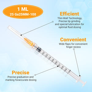 Jeringas Veterinarias de Grado Médico de 1 <span class=keywords><strong>ml</strong></span>, Luer Lock con Aguja, Jeringa de Seguridad Desechable de 1 cc - Product Image 2