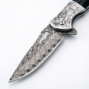 มีดพับลายมังกร ด้ามไม้แกะสลัก คุณภาพสูง พกพาสะดวก สำหรับกิจกรรมกลางแจ้งและการเอาตัวรอด - Product Image 3