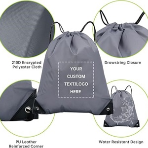 Mochila con Cordón de Poliéster 210D Directo de Fábrica, Personalizable, para Escuela, Gimnasio, Deportes, Viajes, Montañismo, Yoga, Reutilizable, de Nailon - Product Image 3