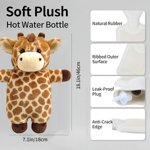 <span class=keywords><strong>Bouillotte</strong></span> en caoutchouc de qualité supérieure avec housse mignonne licorne <span class=keywords><strong>girafe</strong></span> - Product Image 2