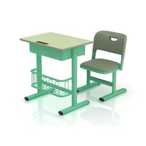 廉价热卖学校家具学生课桌椅套装单现代教室课桌椅