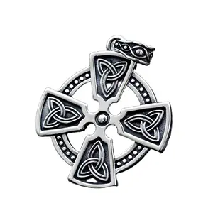 Custom Design Trendy Jewelry Stainless Steel Irish Knot Celtic Cross Mens Womens Necklace Pendant