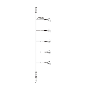 Ensemble de pêche Sabiki en acier à haute teneur en carbone JK avec perles lumineuses, leurre <span class=keywords><strong>pour</strong></span> calmar, pêche au bar, à la truite, au requin, au snapper, pêche en eau salée et en eau douce - Product Image 4