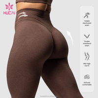 Celana Olahraga Wanita High Waist 4-Way Stretch Double Waistband, Model V Shape Butt Lift untuk Fitness Yoga