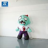 Modèle de zombie gonflable personnalisé avec logo imprimable pour événements extérieurs, fêtes d'Halloween et centres commerciaux