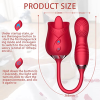 Rosen-Zungen-Vibrator mit Klopfstimulation für die Klitoris, Doppelendiger G-Punkt-Dildo, Leiser Vibrierender Silikon-Erotikspielzeug für Frauen
