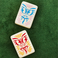 Jeu de Mahjong moderne avec tuiles en acrylique couleur ivoire, chiffres arabes, points, Bam, Crack, Joker pour le jeu de Mahjong américain