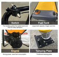 Nouvelle compactrice vibrante à moteur diesel/essence de 90 kg, haute efficacité pour le compactage du sol industriel