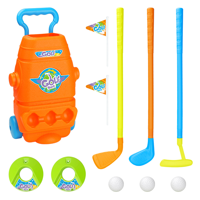 Portable Mini Plastic Golf Toy Set for Kids Outdoor Sports Training Club Family Party Game