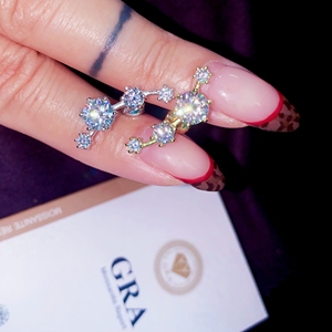 <span class=keywords><strong>Étoile</strong></span> <span class=keywords><strong>filante</strong></span> Design à la mode oreillette Moissanite Hip Hop boucles <span class=keywords><strong>d</strong></span>'oreilles goujons grande <span class=keywords><strong>pierre</strong></span> 925 en argent Sterling Hip Hop bijoux cadeau femmes - Product Image 3