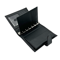 Vente en gros Planificateur d'affaires personnel personnalisé rose 6 anneaux en cuir véritable budget classeur portefeuille journal carnet avec logo