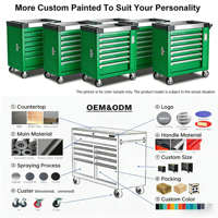 Ensemble d'outils à main à combinaison aléatoire avec 7 tiroirs, coffre à outils, ensemble d'outils de réparation automobile, chariot à outils multifonctionnel pour atelier