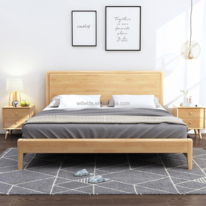Muebles modernos de madera sólida para dormitorio, juego de cama king size con marco de madera americana de mediados de siglo, nuevo diseño - Product Image 3